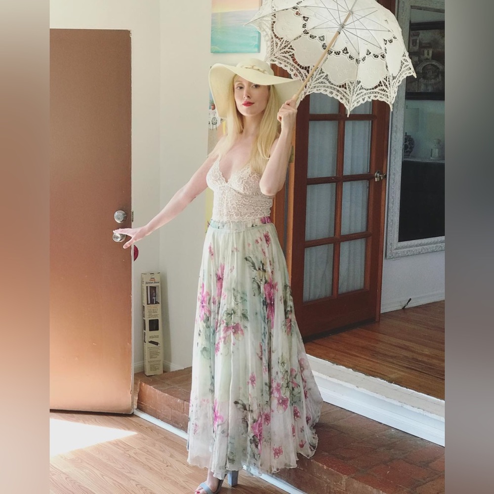 New FLORAL AND FRILL MAXI SKIRT - Picture 12 of 16
